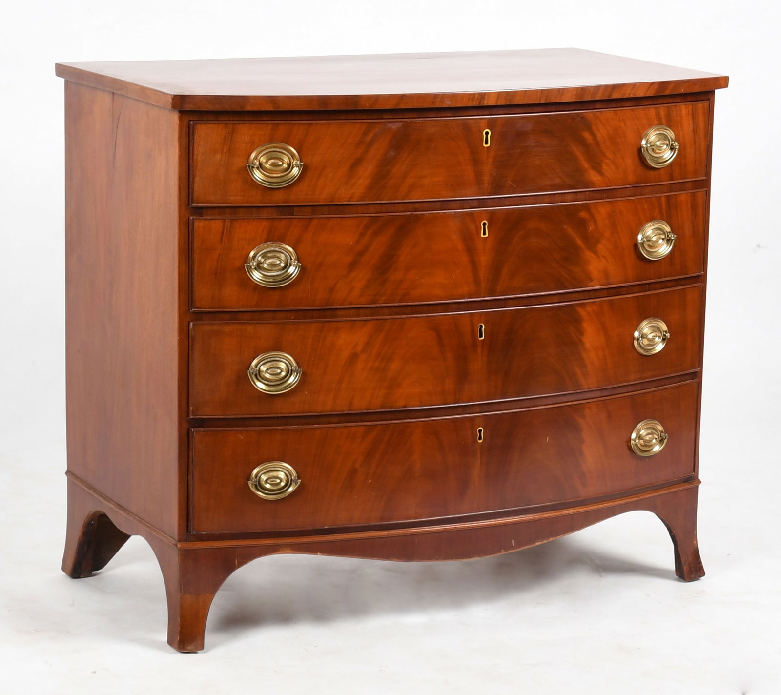 Federal Mahogany Bow Front Chest of Drawers, Early 19th Century (1 of 8)