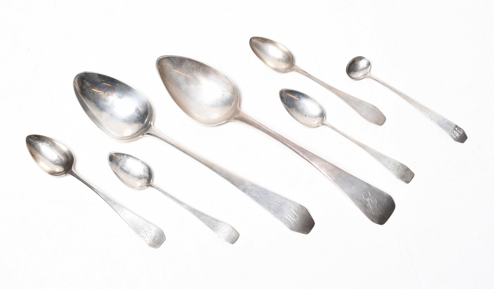 A Group of American Coin Silver Coffin End Spoons (1 of 11)