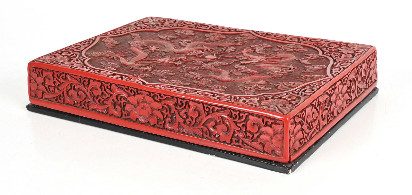A Large Chinese Carved Cinnabar Covered Box (1 of 9)