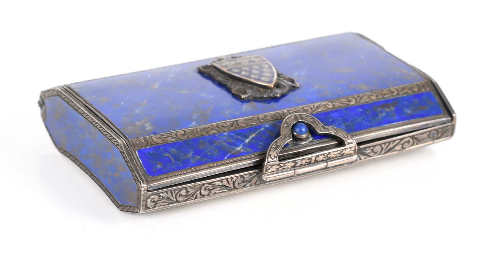 A Continental Silver and Lapis Lazuli Snuff Box (1 of 7)