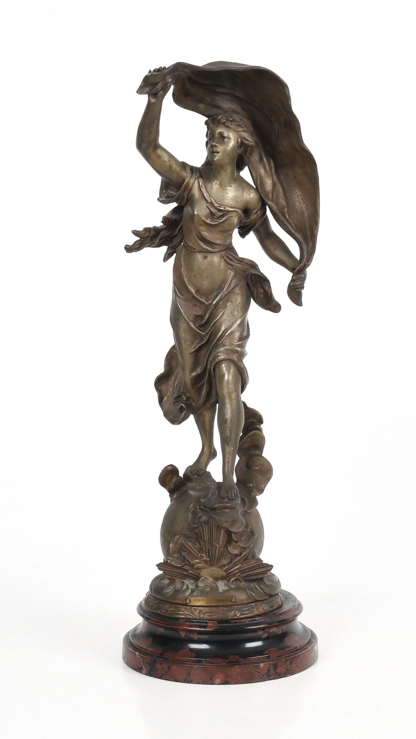 French Spelter Figure: Crepuscule (Dusk), After Emile Bruchon (1806-1895) (1 of 9)