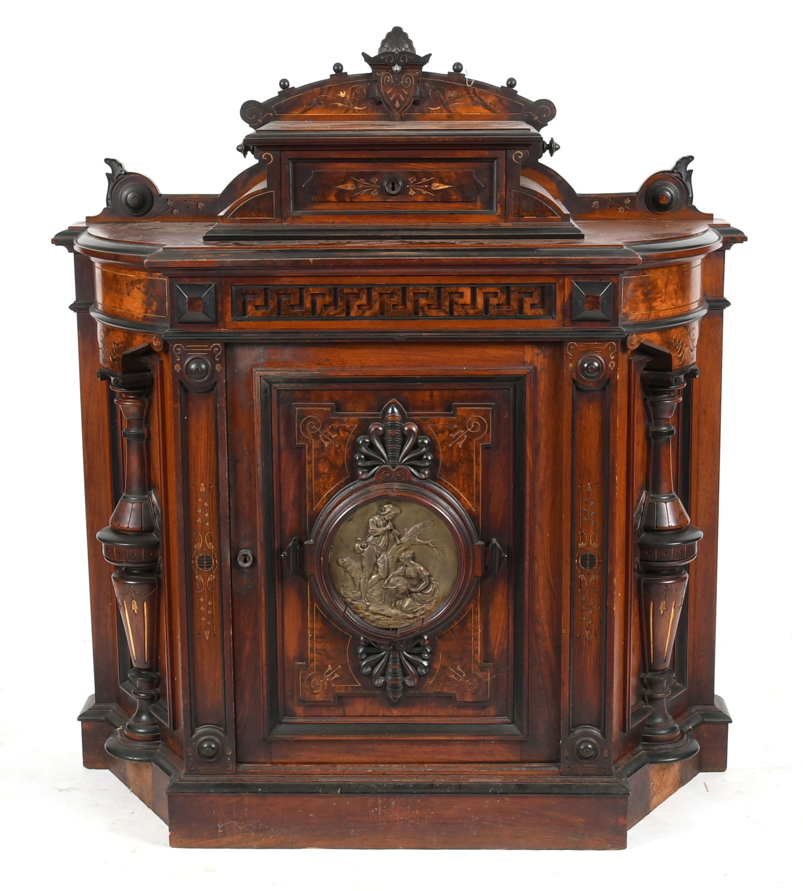 Renaissance Revival Parcel Gilt, Ebonized and Carved Walnut Cabinet (1 of 12)