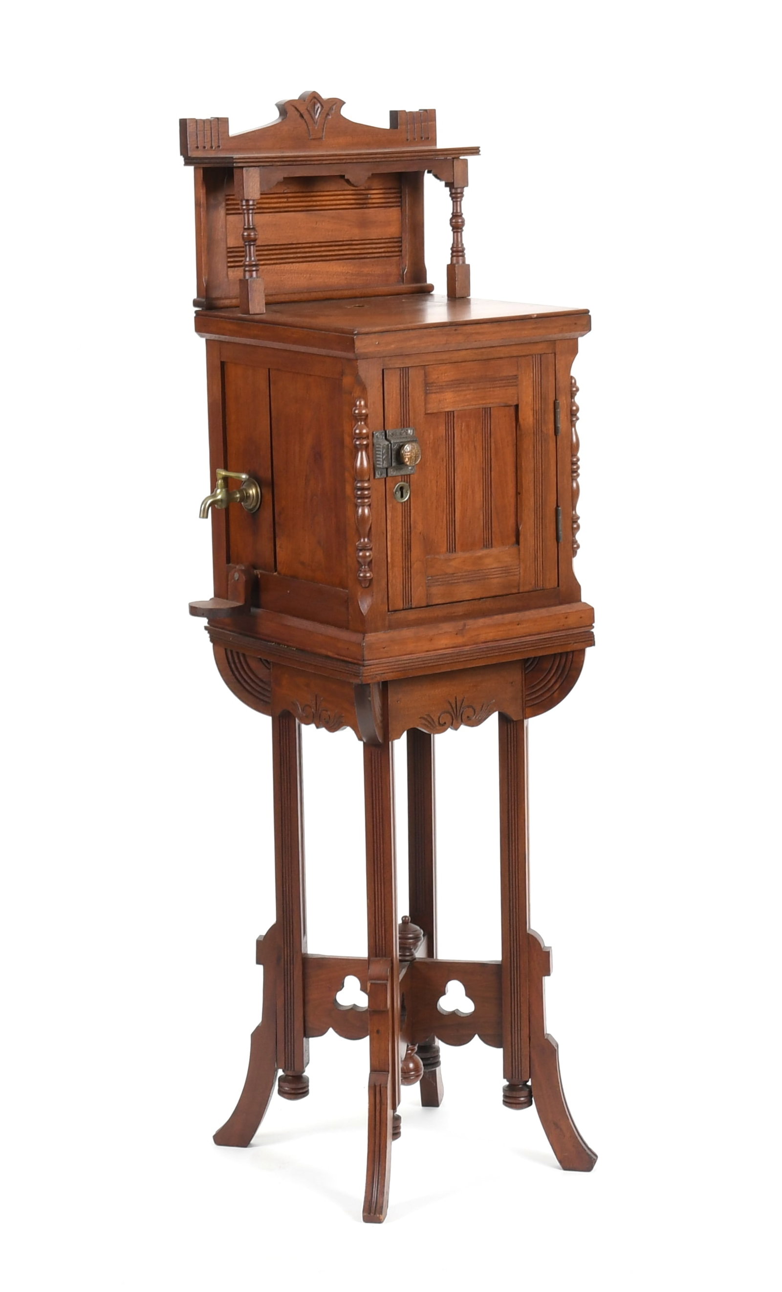 Eastlake Carved Walnut Parlor Icebox on Stand, 19th Century (1 of 8)
