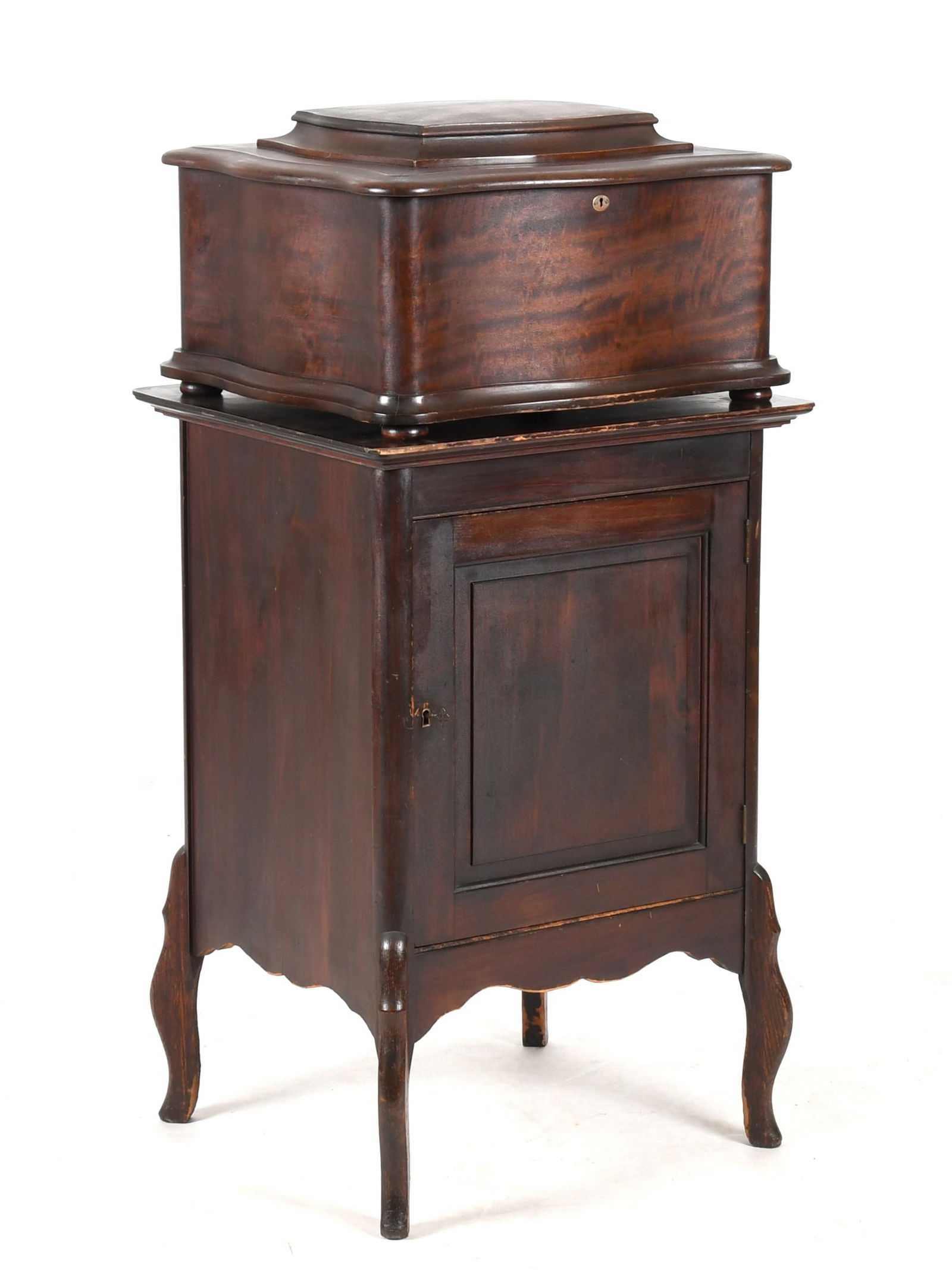 A Mahogany Case Regina Music Box and Stand (1 of 11)