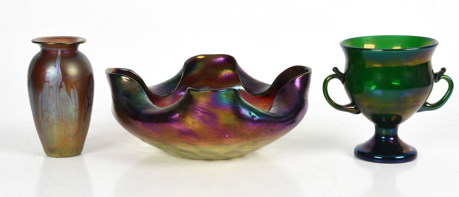 Three Pieces of Art Glass Including Rindskopf and I.W. Webb (1 of 9)