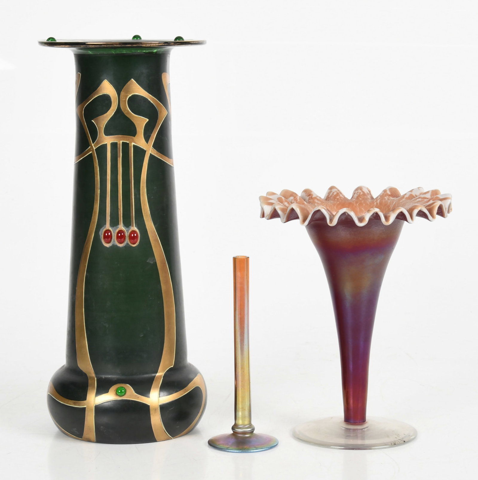 Three Pieces of Art Glass Including Steuben Aurene (1 of 12)