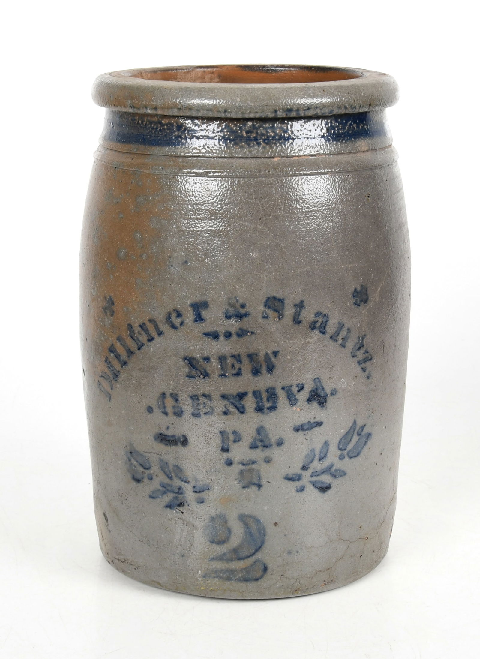 Dilliner & Stantz, New Geneva, Pennsylvania Two Gal. Salt Glazed Stoneware Jar (1 of 7)