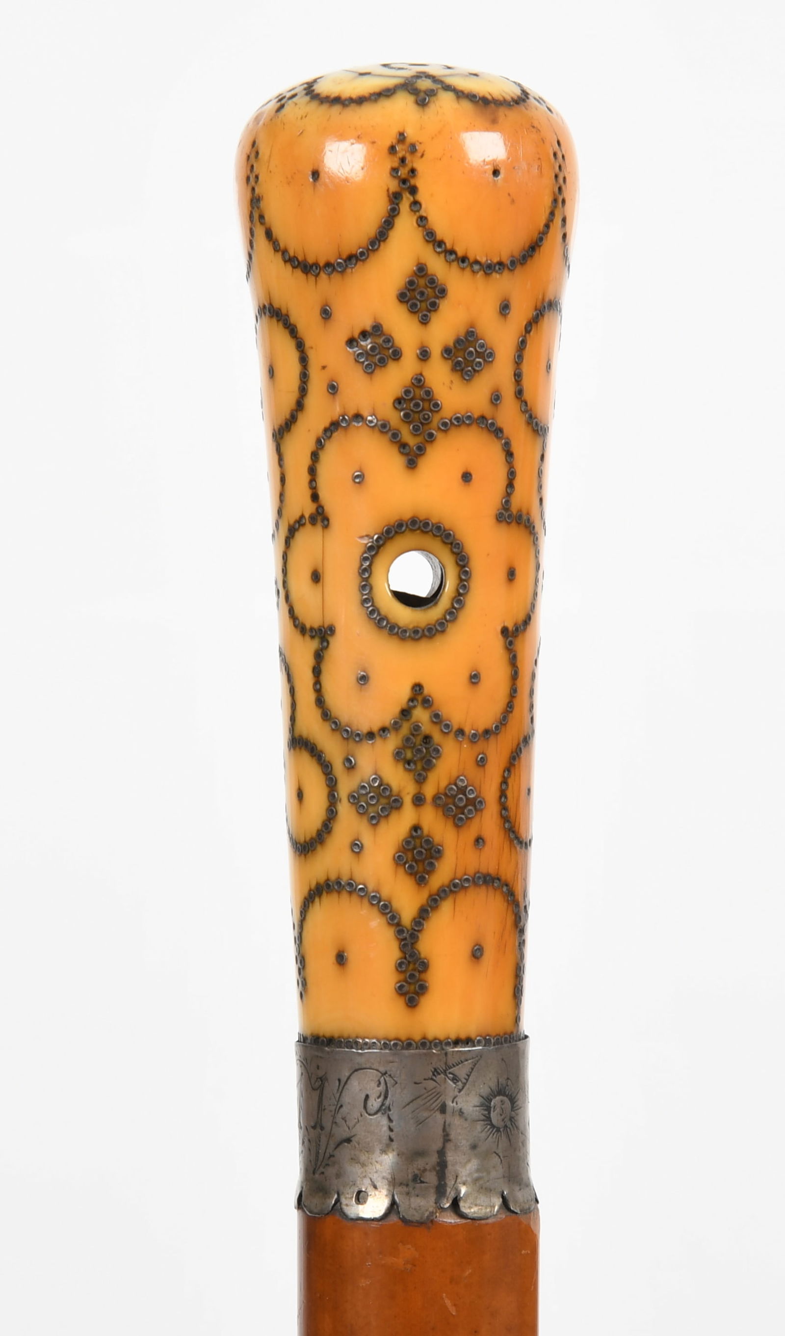 A William and Mary Pique-Worked Walking Stick, Masonic (1 of 8)