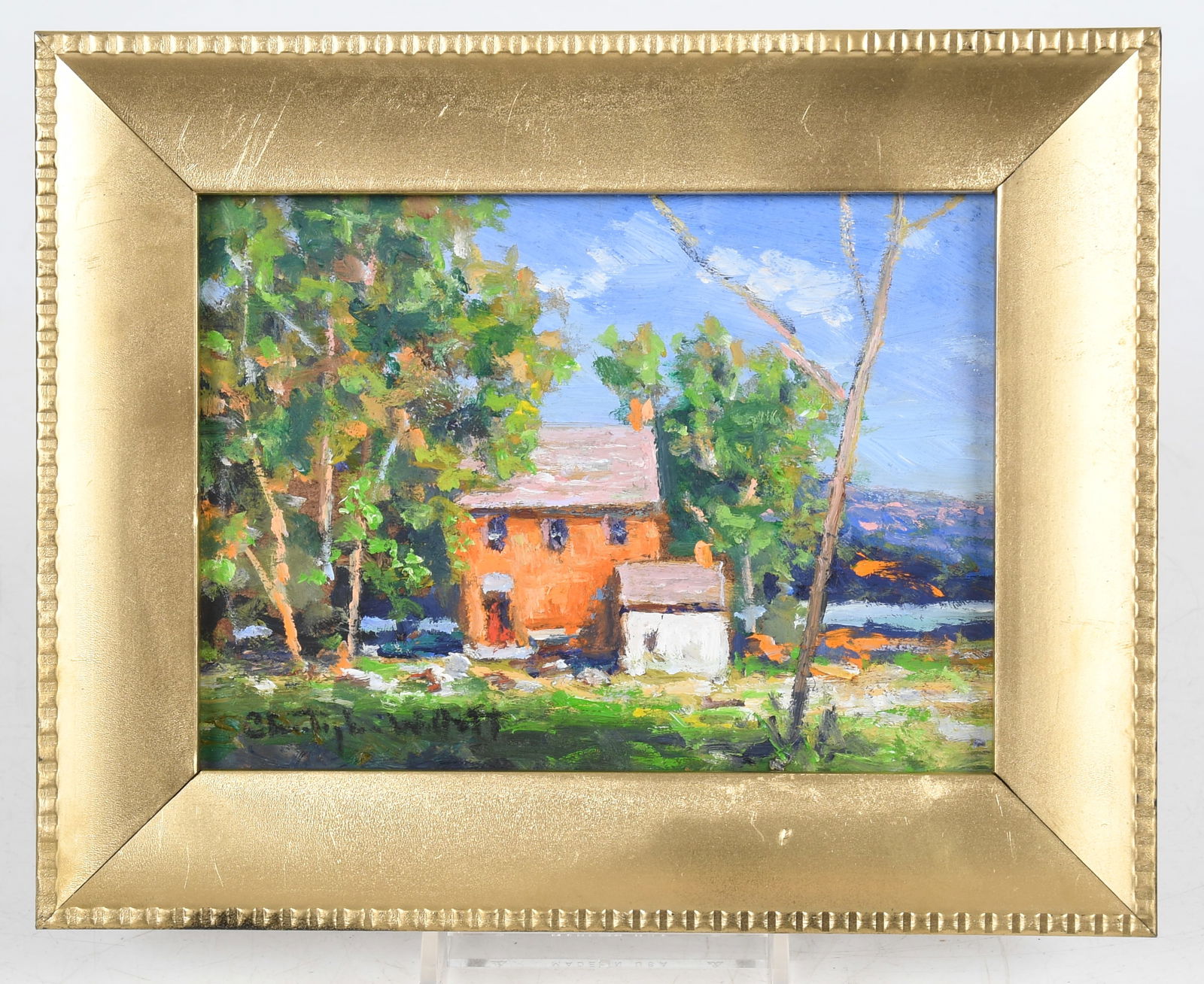 Christopher Willett (Born 1959) "Early Morning Along Delaware" Upper Black Eddy: Christopher G. Willett (Bucks County, Pennsylvania, Born 1959) "Early Morning Along Delaware", Summer Landscape, Upper Black Eddy, Bucks County. Oil on Board. Signed lower left 'Christop