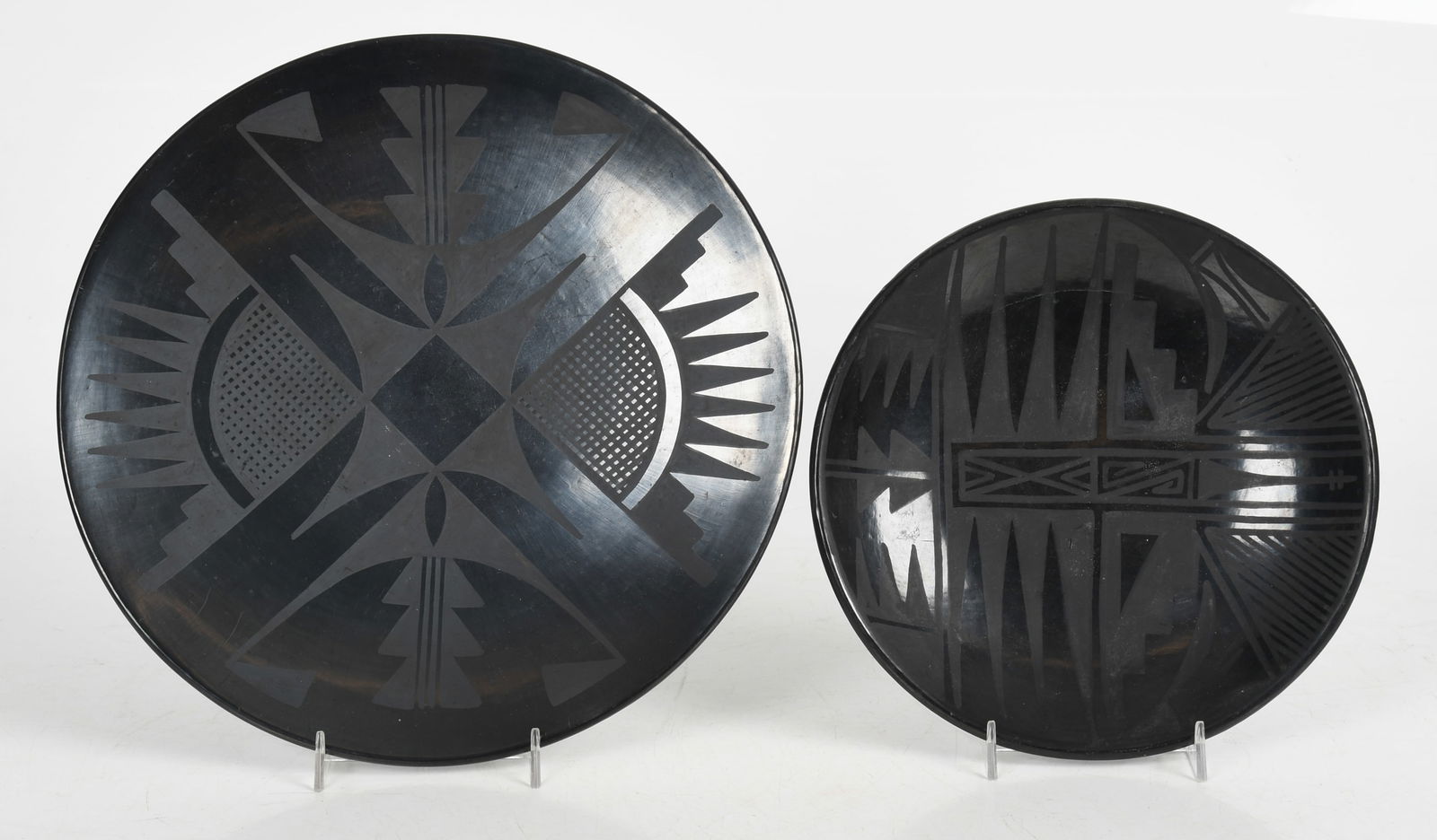 San Ildefonso Pueblo Blackware Pottery Charger by Marie & Julian Martinez (1 of 7)