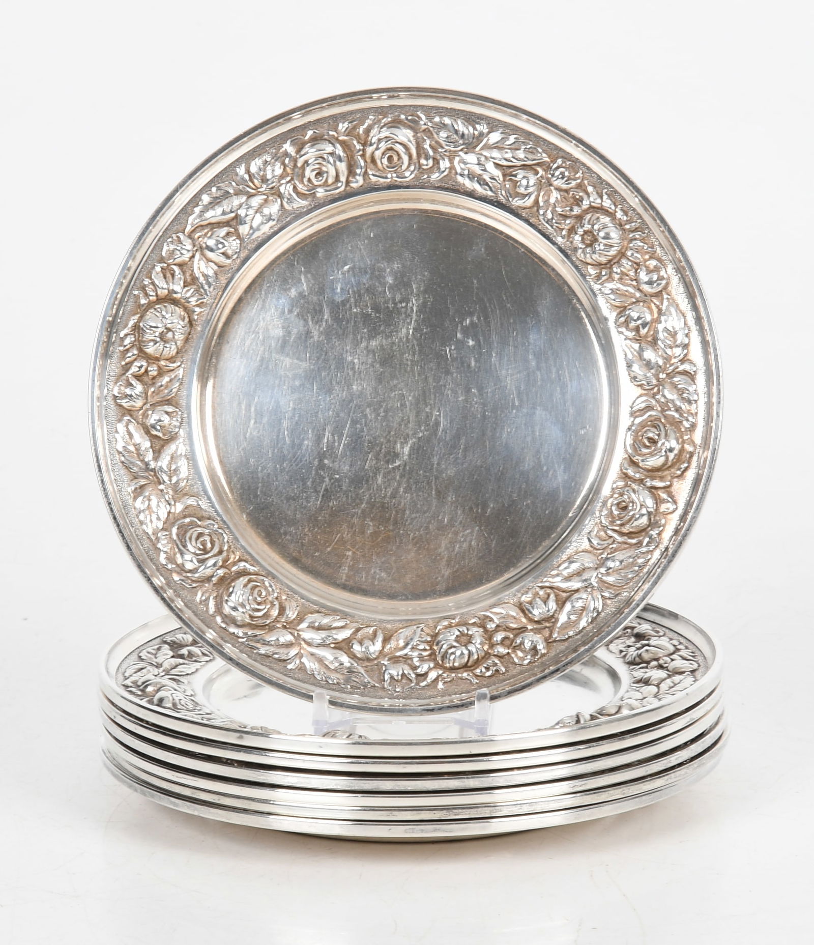 A Set of Sterling Silver Bread Plates by Stieff (1 of 4)