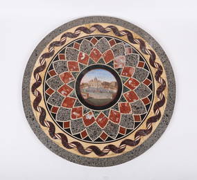 Italian Micromosaic and Specimen Marble Table Top, Second Half 19th Century
