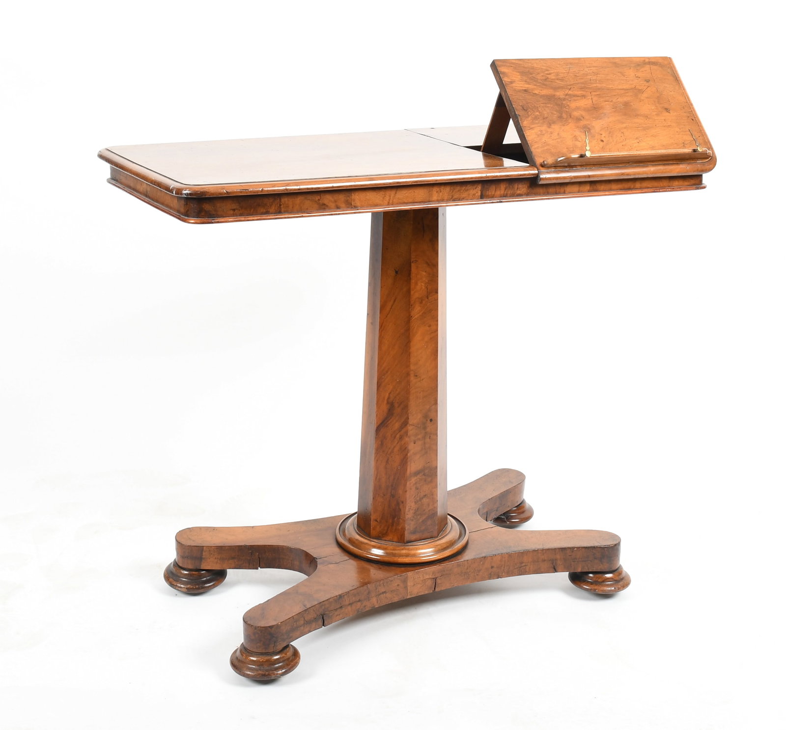 William IV Figured Walnut Adjustable Double-Sided Reading Table (1 of 10)