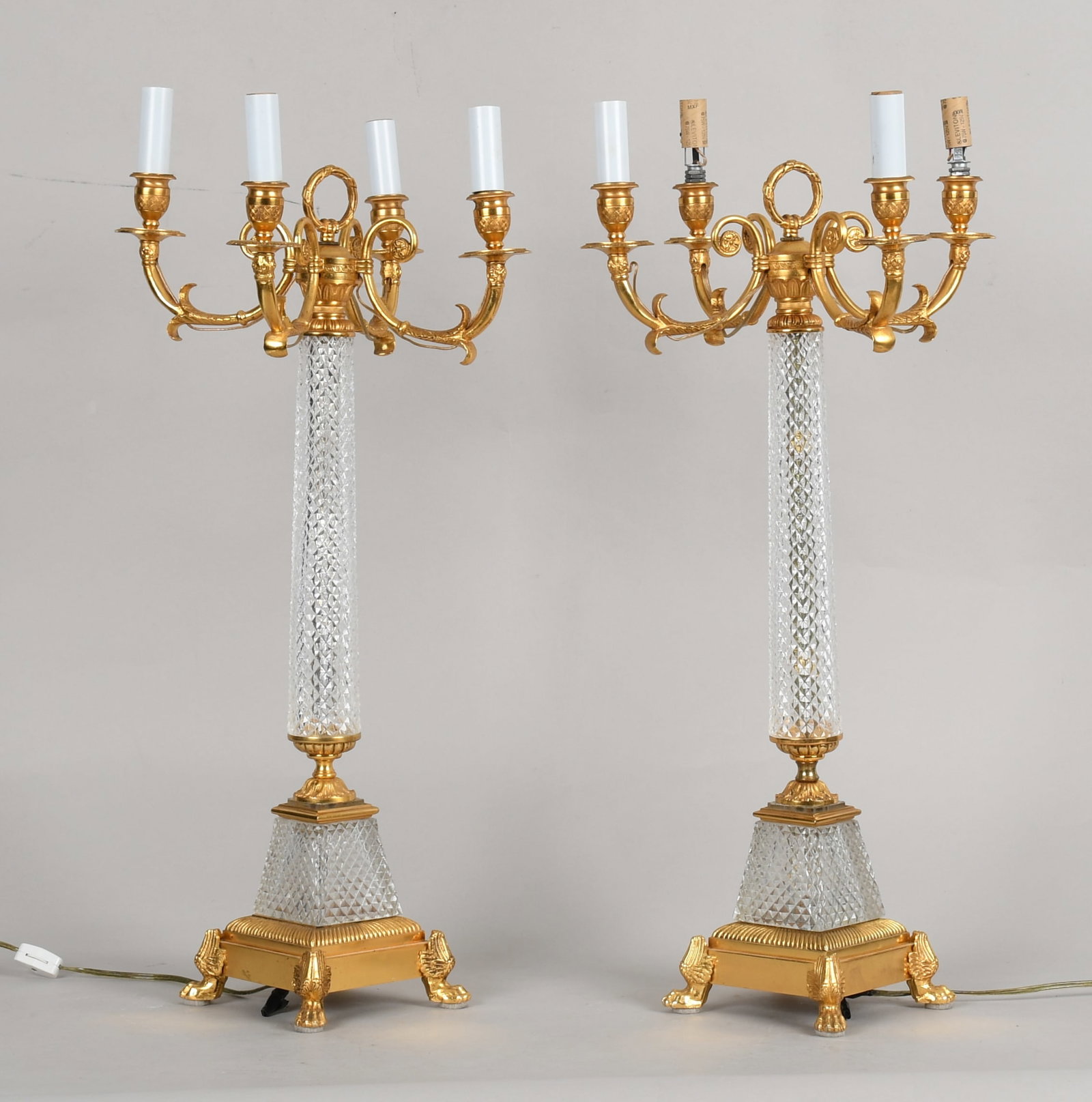 French Empire Style Cut Glass and Bronze Candelabra (1 of 11)