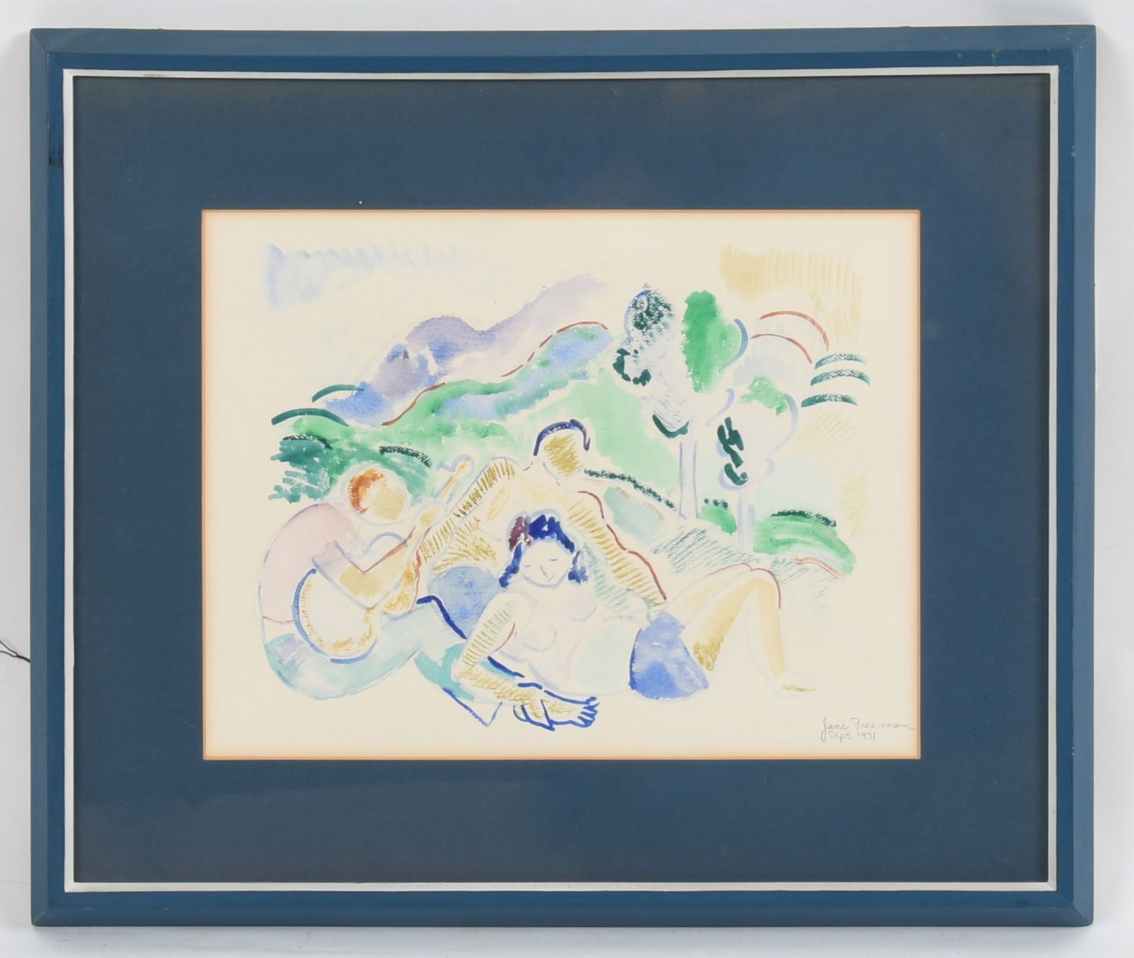 Jane Freeman (American, 20th c.) Watercolor (1 of 4)