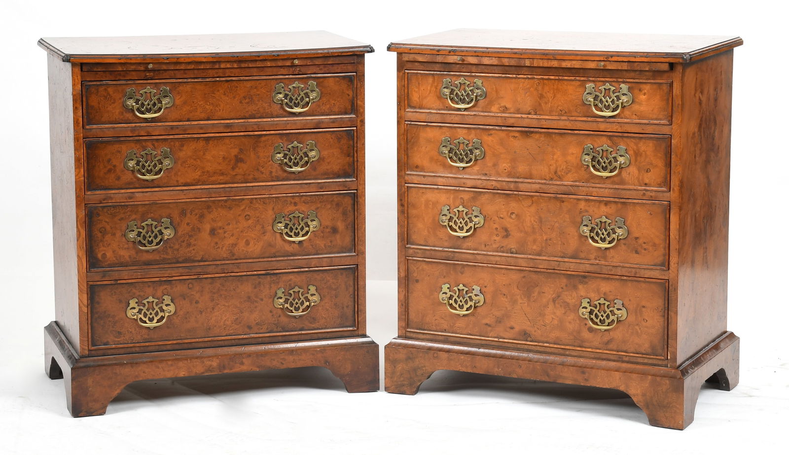 Diminutive Pair of George I Style Burl Walnut Chest of Drawers (1 of 10)