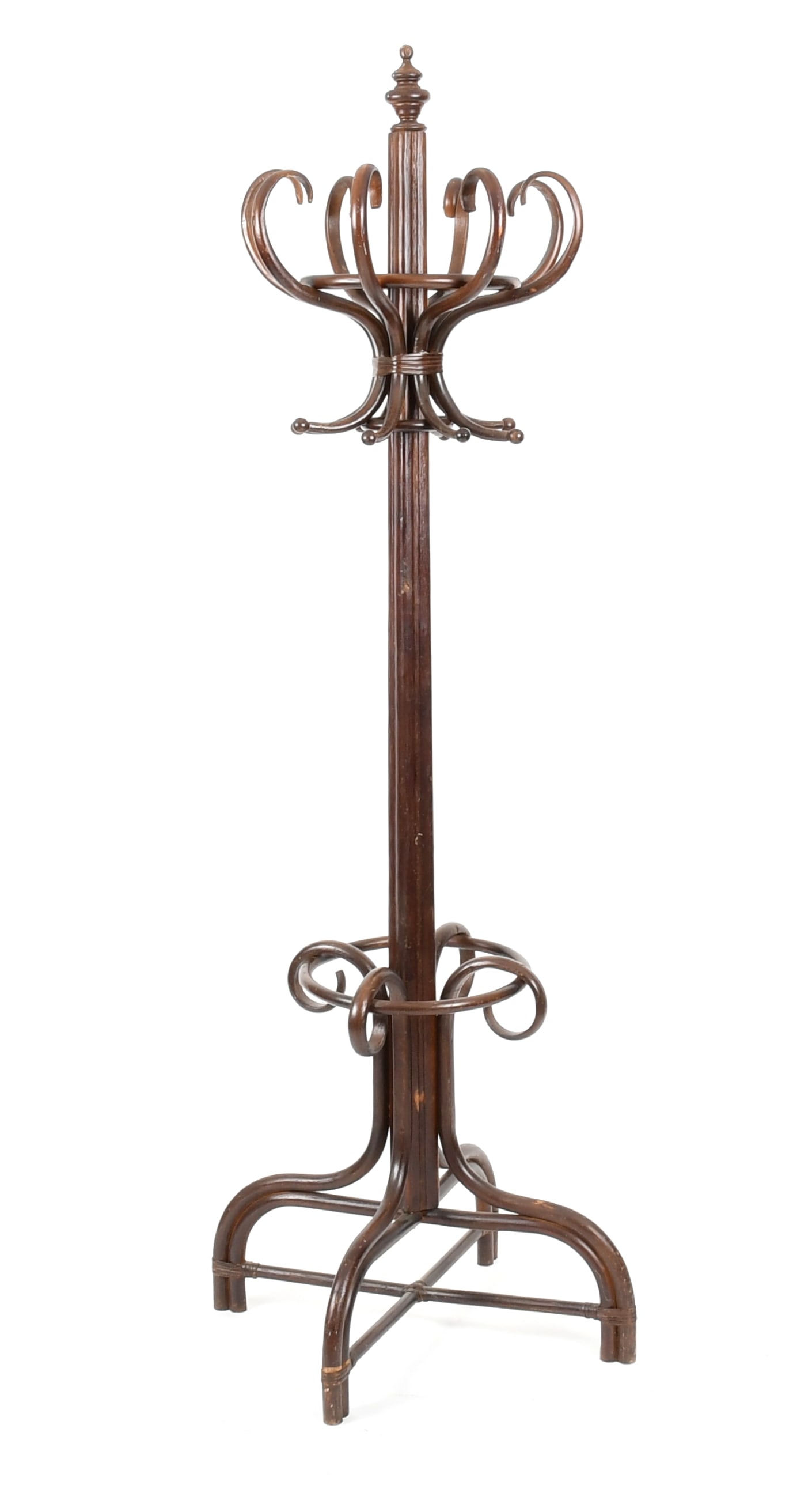 Aesthetic Style Stained Rattan Hat and Coat Tree, Manner of Thonet (1 of 7)