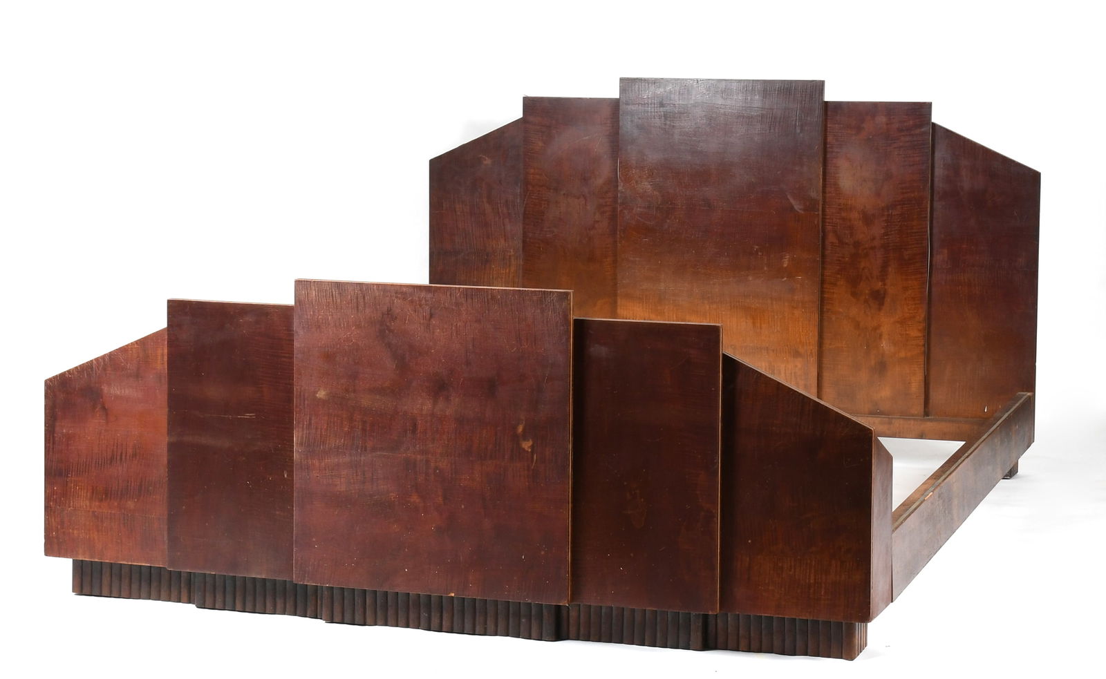 Art Deco Inlaid Figured Maple Bed, Circa 1930 (1 of 8)