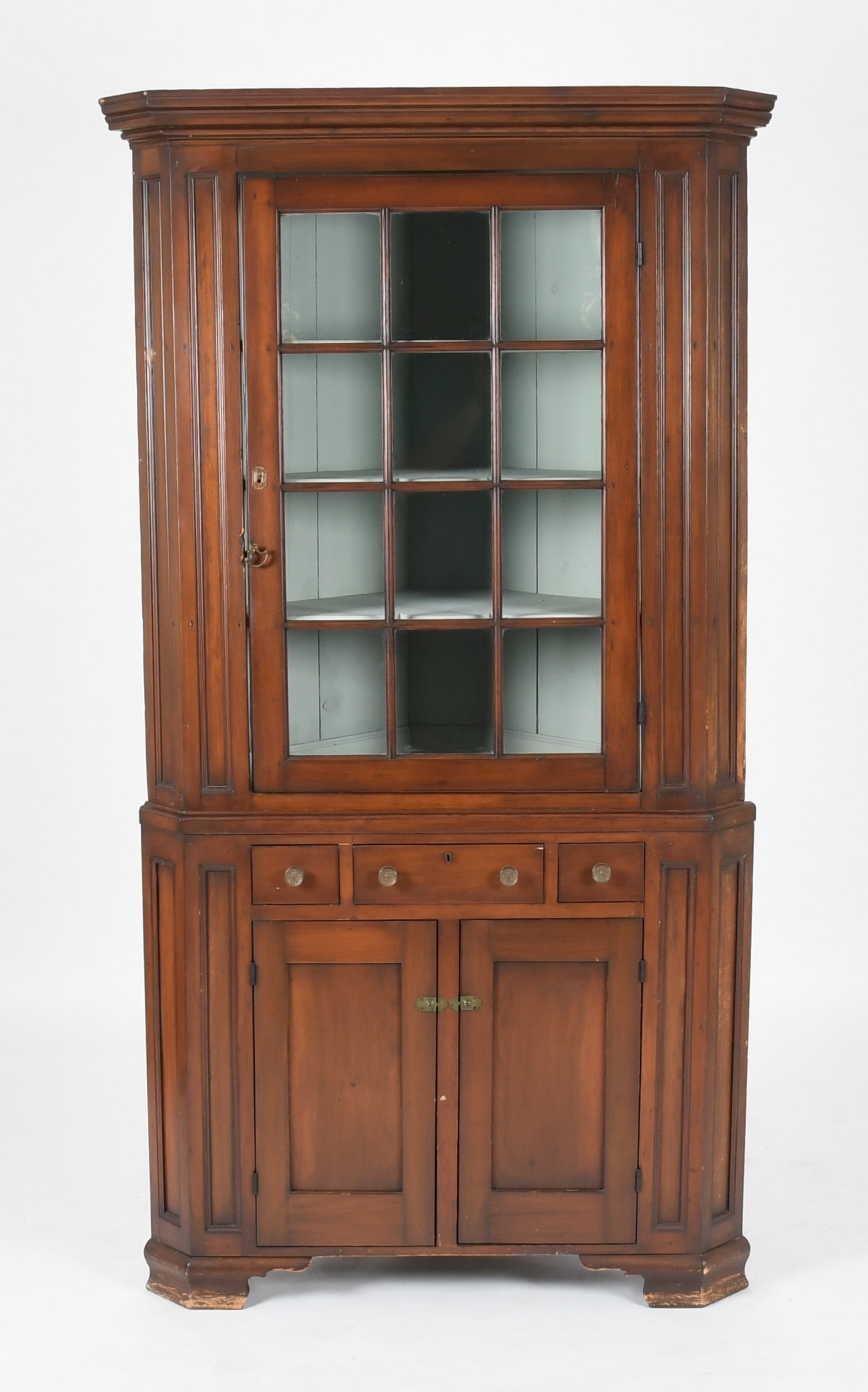 Pennsylvania Tulip Poplar Two-Part Corner Cupboard, 19th Century (1 of 9)
