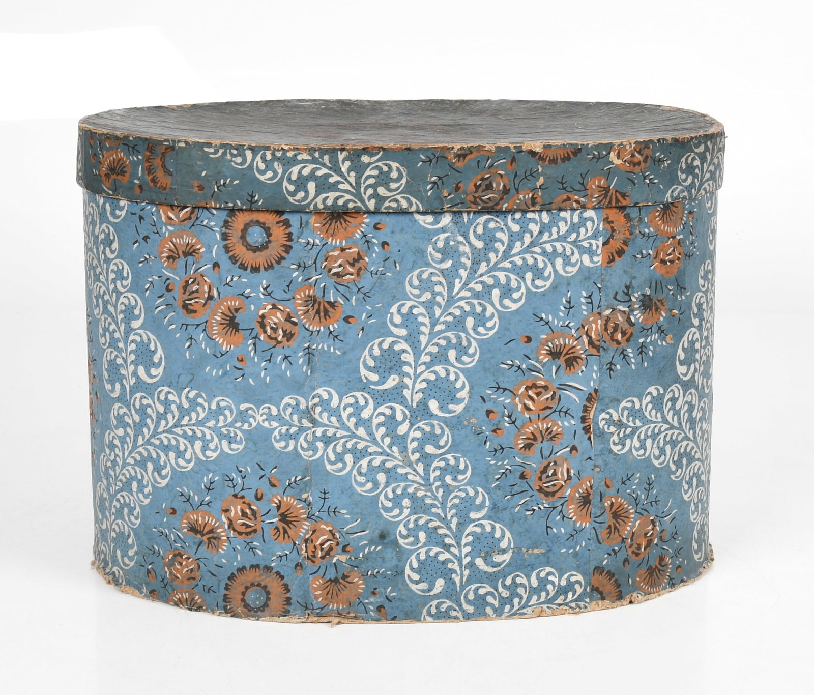 Pennsylvania Wallpaper Hat Box, Circa 1840 (1 of 11)