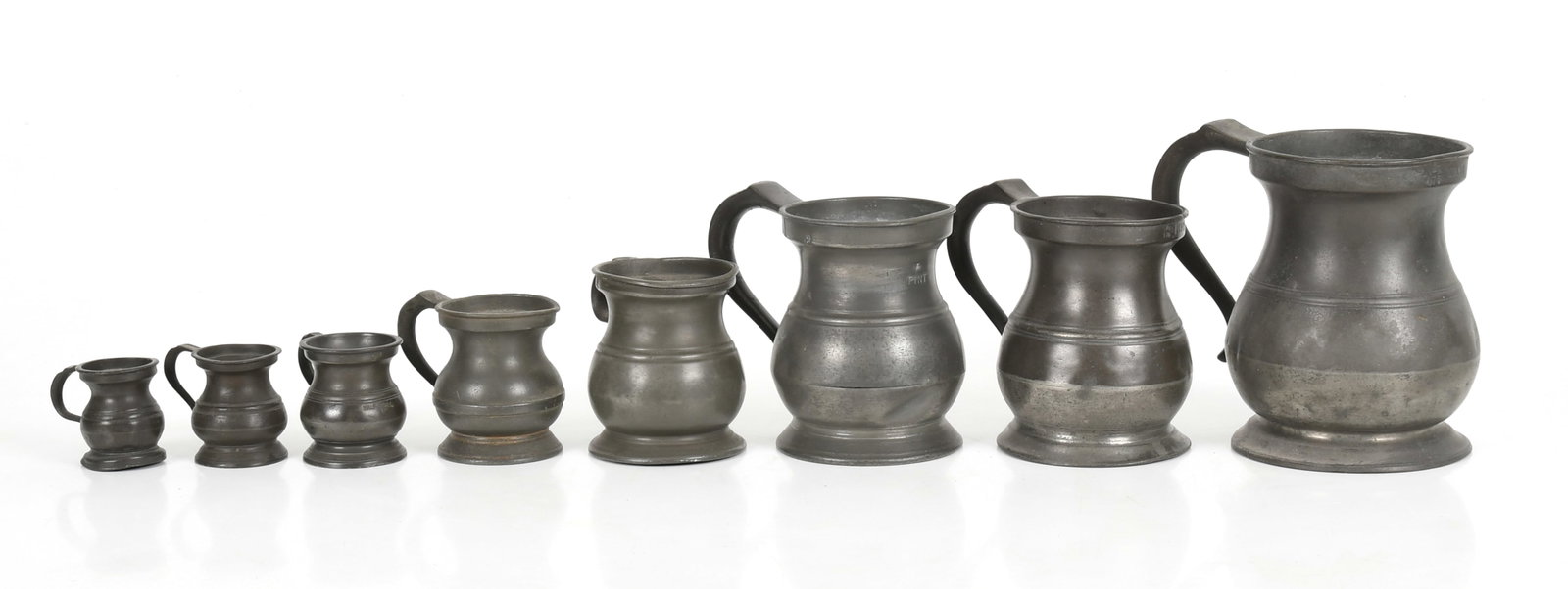 A Set of English Graduated Pewter Measures (1 of 9)