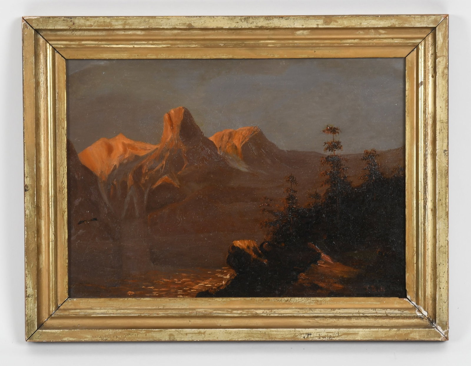 19th century, Oil on Tin, Mountainous Landscape (1 of 6)