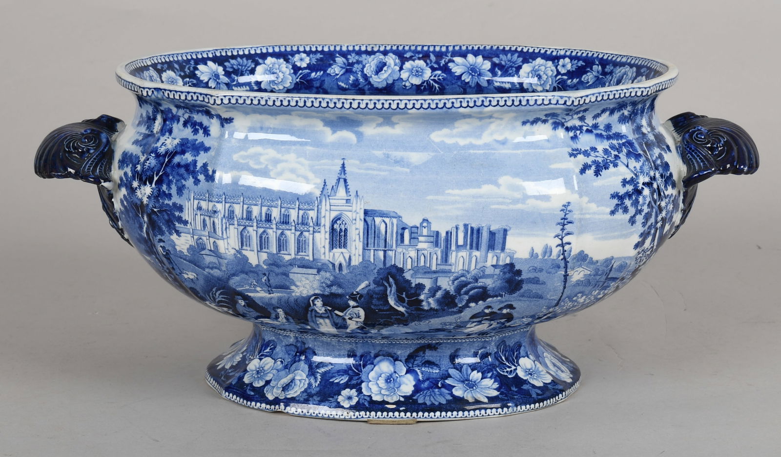 A Large Historical Blue Transferware Server (1 of 13)