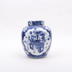 A Chinese Blue and White Porcelain Ginger Jar