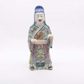A Large Chinese Porcelain Famille Rose Figure