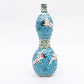 A Japanese Satsuma Vase in the Form of a Gourd
