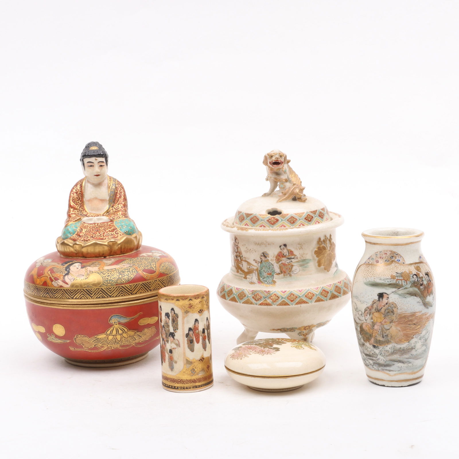 Five Small Pieces of Japanese Satsuma (1 of 20)