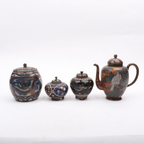 Four Examples of Japanese Cloisonne