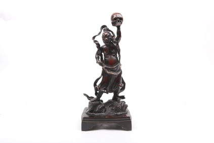 A Japanese Bronze Figure of a Temple Guardian
