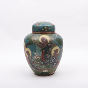A Large Japanese Cloisonne Covered Jar