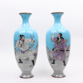 A Pair of Large Japanese Cloisonne Vases