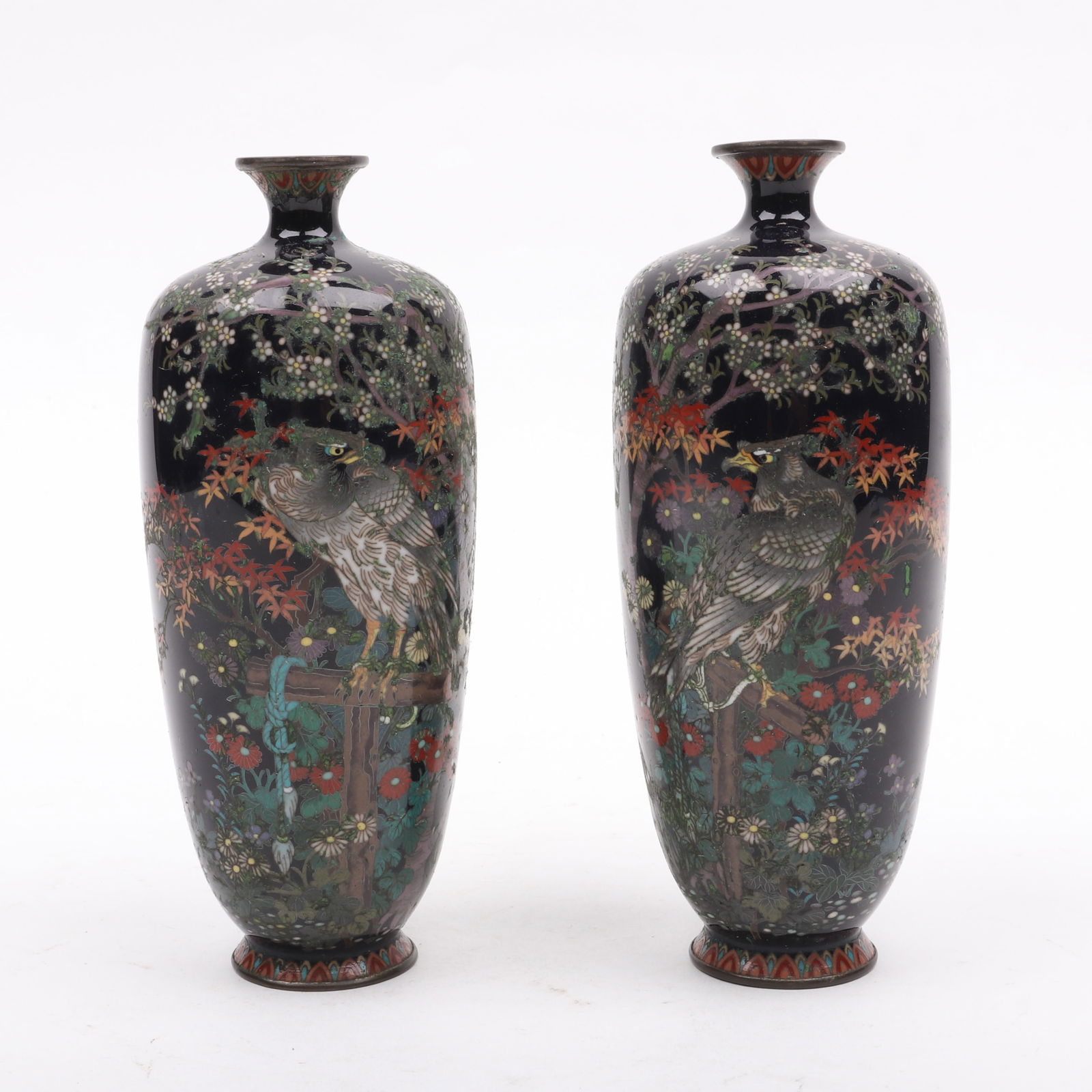 A Pair of Japanese Cloisonne Vases, Possibly Hayashi Yojiro (1 of 7)