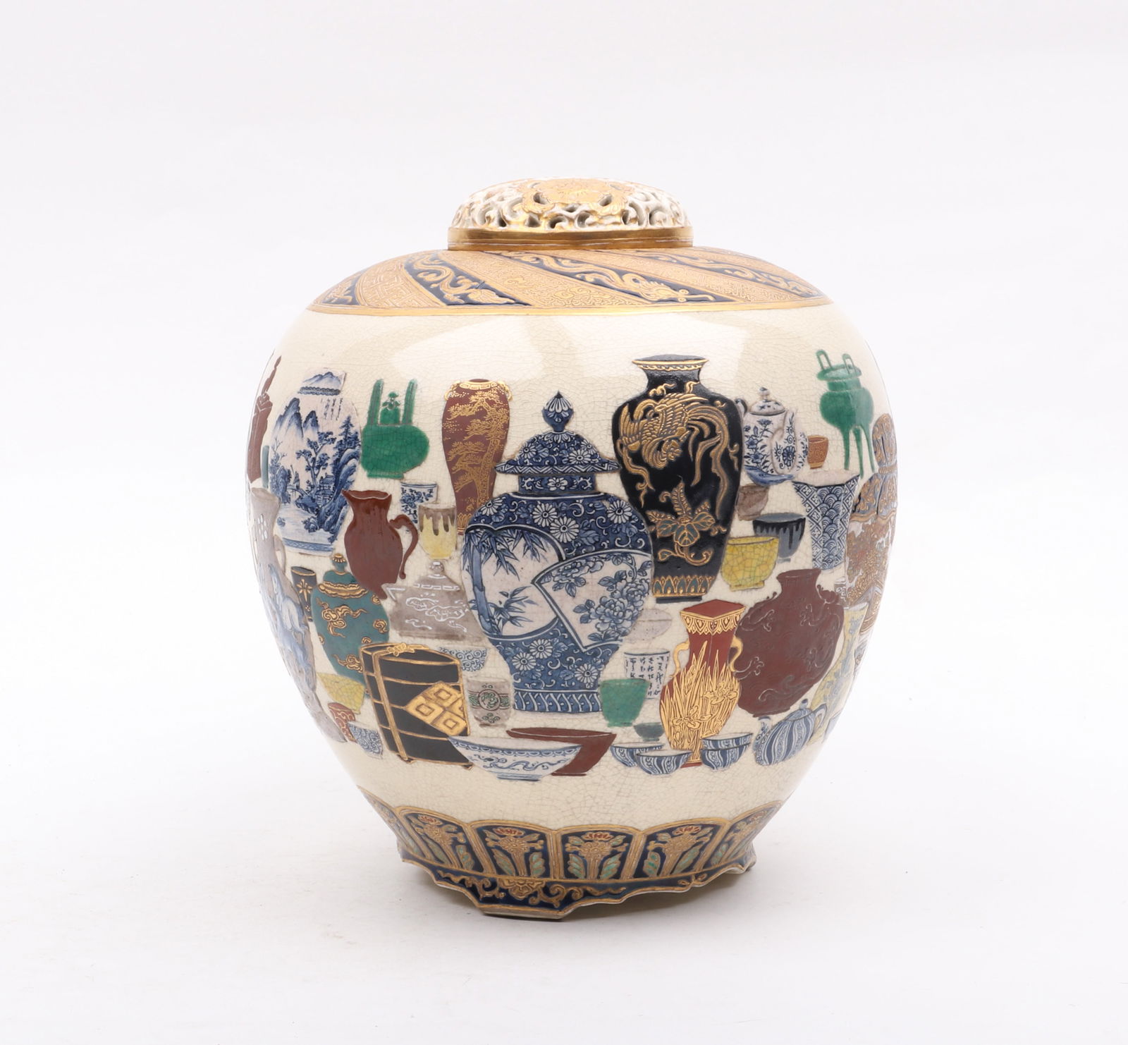 A Good Japanese Satsuma Covered Jar (1 of 14)