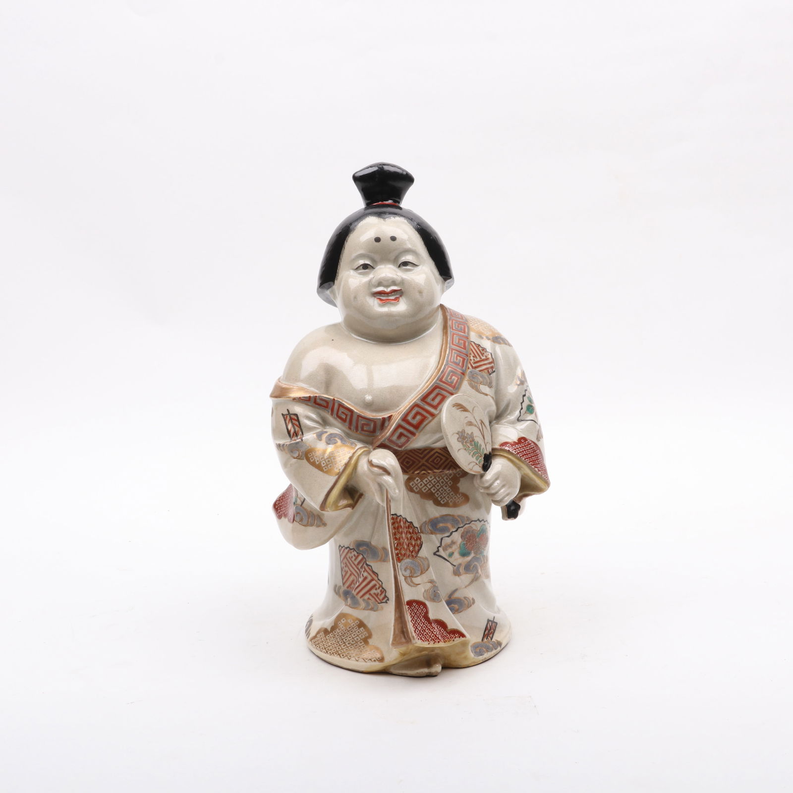 A large Japanese Satsuma Sumo Wrestler Figure (1 of 8)