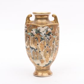 A Japanese Satsuma Urn Form Vase