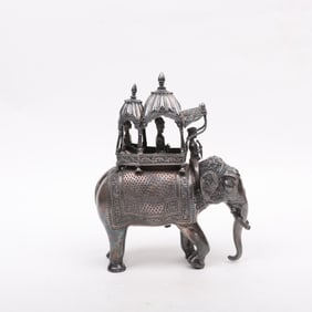An Indian Silver Elephant Figure