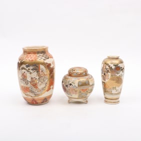 Three Pieces of Japanese Satsuma