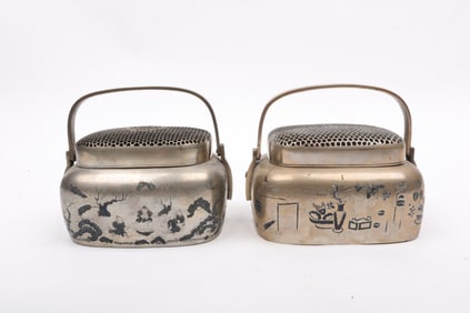 Two Chinese Paktong Hand Warmers