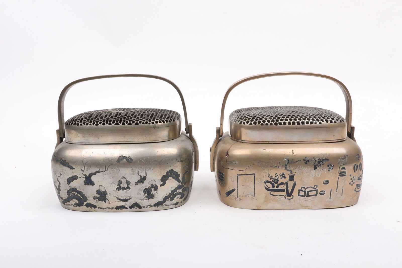 Two Chinese Paktong Hand Warmers (1 of 10)