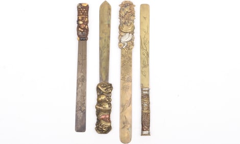 Four Japanese Mixed Metal Page Turners