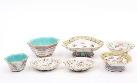 Seven Pieces of Small Chinese 19th Century Porcelain