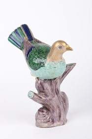 A Japanese Kutani Porcelain Figure of a Dove
