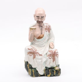 A Japanese Kutani Figure of a Rakan