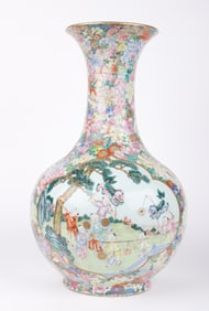 A Large Chinese Porcelain Millefleurs Vase