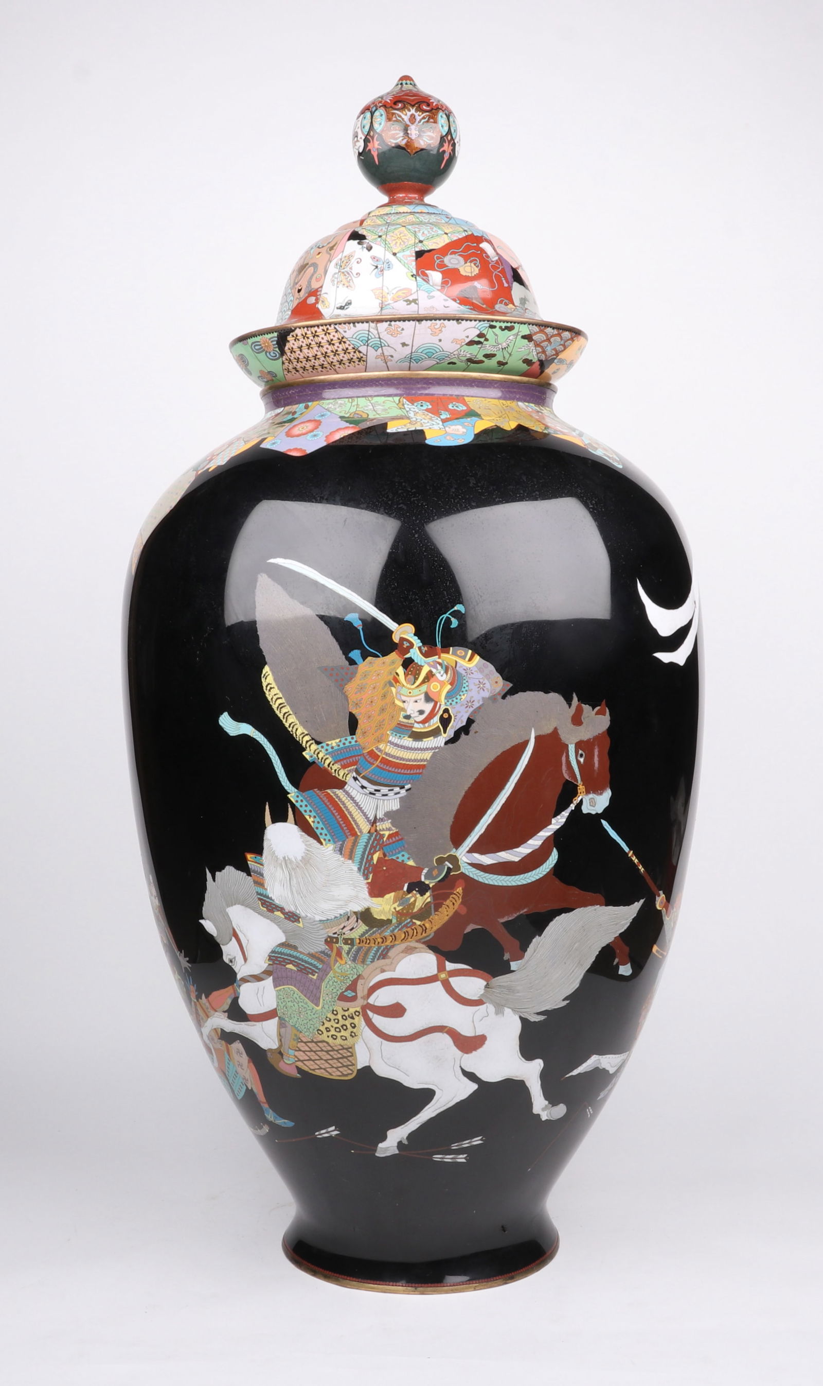 A Monumental Japanese Cloisonne Covered Urn (1 of 18)