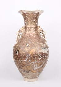 A Monumental Japanese Satsuma Vase